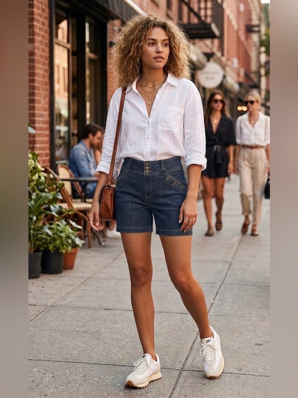 Y2K Vintage-Style Merona High Waist Sailor Denim Shorts Summer Cotton Casual